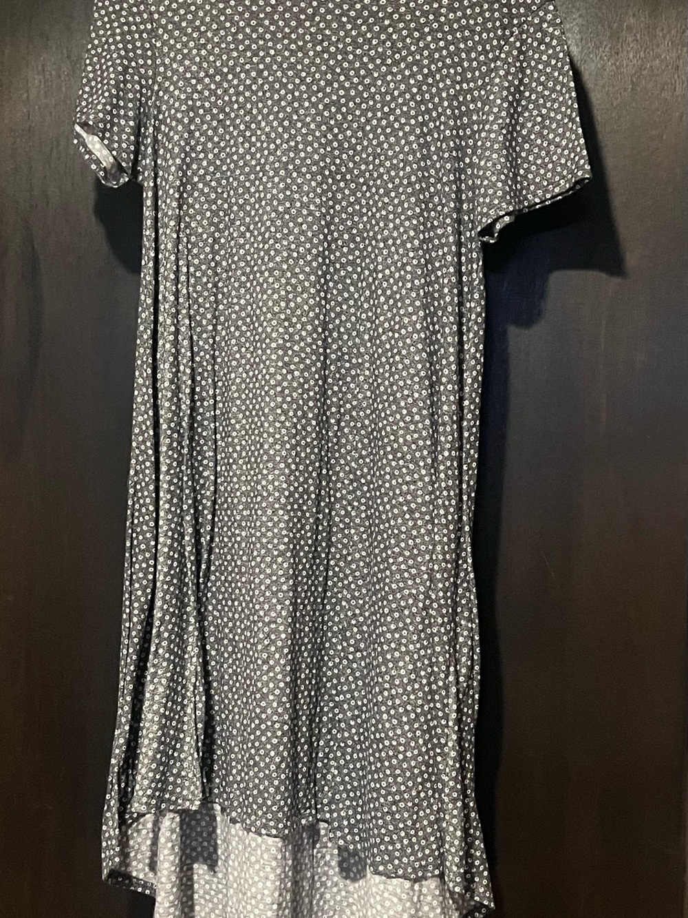 LuLaRoe Gray Dress with White Polka Dots